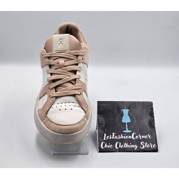 On Women's Mauve White Suede Leather On The Roger Clubhouse Sneakers Sz 7.5 2959 - Picture 16 of 16